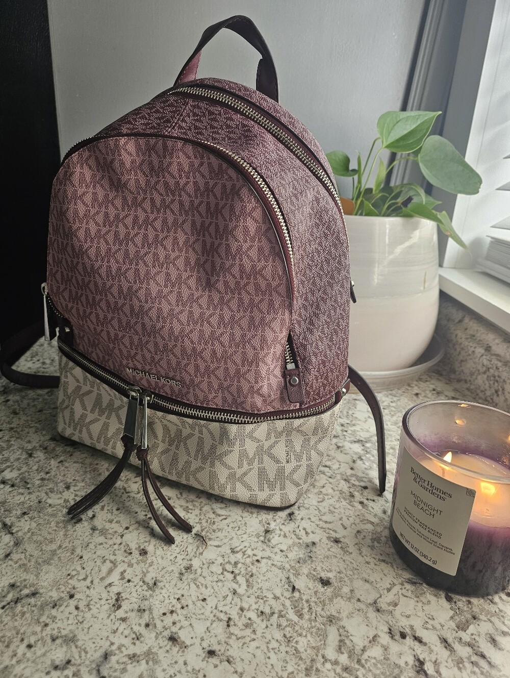MICHAEL KORS Rhea Medium Color-Block Signature Logo Backpack$358